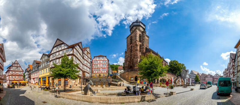 Marienkirche und Marktplatz, Homberg Efze, Deutschland